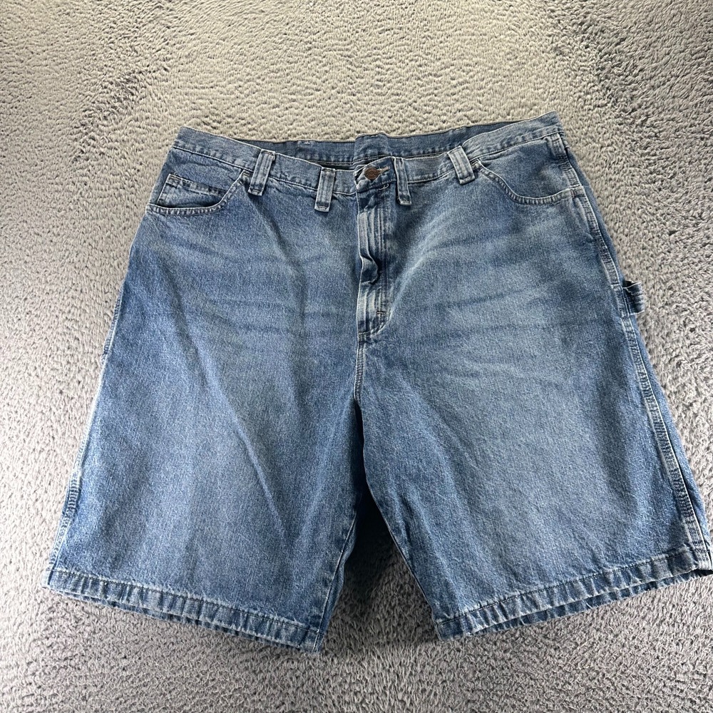 Wrangler Shorts Mens 41 Blue Cotton Denim Bermuda Carpenter Utility Workwear